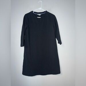 Boden Women's Rib 3/4 Sleeve Shift Dress in Black Size 6R